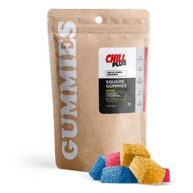 20mg CBD Isolate, D8 Gummies - Delta Force Squares - Chill Plus