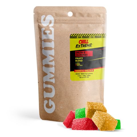 100mg Delta 8 THC Gummies - Fruity Blend - Chill Extreme - Thumbnail 1