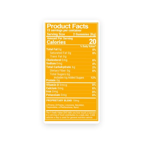 10mg Terpene Gummies - Energy - Mango - Terps Gummies - Thumbnail 9