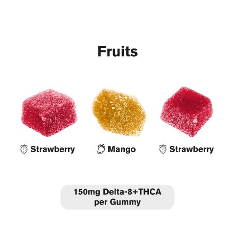 150mg THCA, D8 Gummies - Fruits - Fresh - Thumbnail 4
