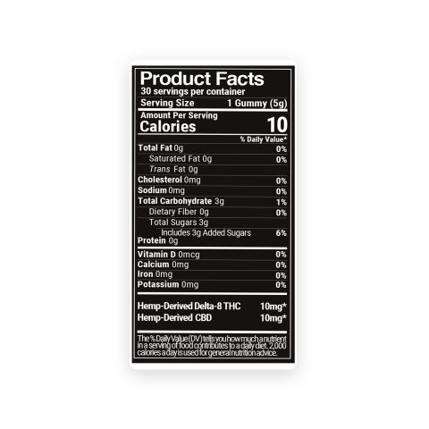 20mg CBD, D8 Gummies - Original Mix - 10X - Thumbnail 9