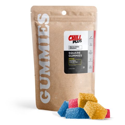 20mg CBD Isolate, D8 Gummies - Delta Force Squares - Chill Plus - Thumbnail 1