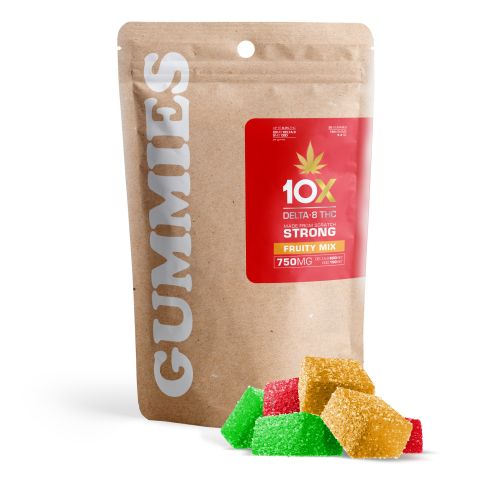 25mg CBD, D8 Gummies - Fruity Mix - 10X - Thumbnail 1