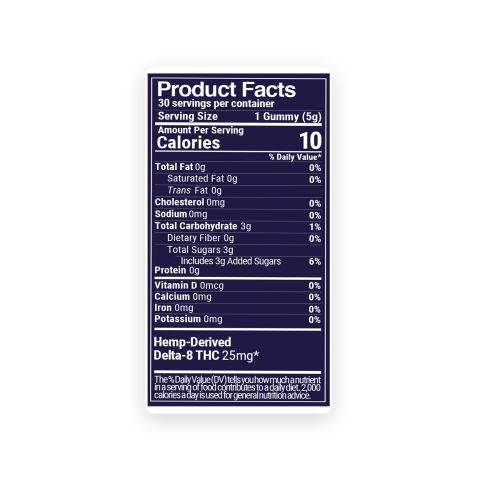 25mg Delta 8 THC Gummies - Very Berry - 10X - Thumbnail 9