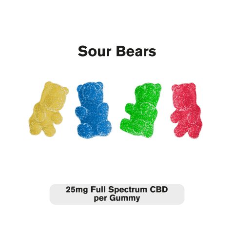 25mg Full Spectrum CBD Sour Bears - Diamond CBD - Thumbnail 3
