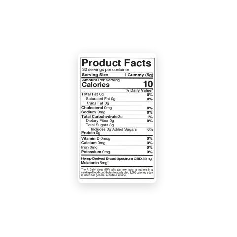 30mg Sleep Gummies - Broad Spectrum CBD, Melatonin - Chill - Thumbnail 9