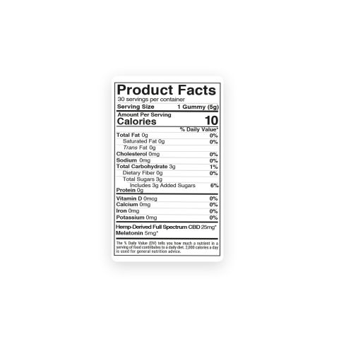 30mg Sleep Gummies - Full Spectrum CBD, Melatonin - Chill - Thumbnail 9