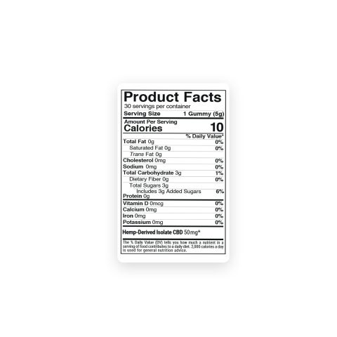 50mg CBD Isolate Gummies - Fruity Mix - Chill - Thumbnail 9