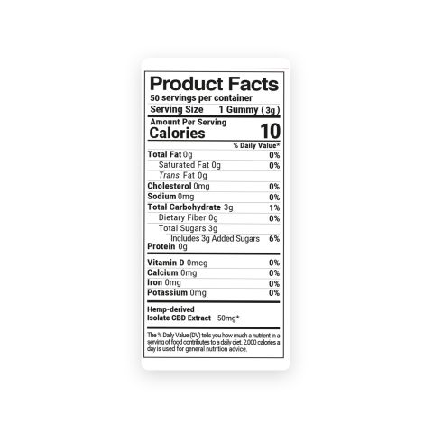 50mg CBD Isolate Gummy Bears - Diamond CBD - Thumbnail 8
