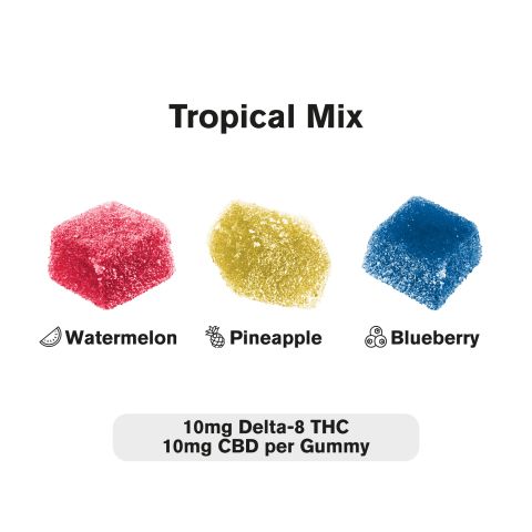 50mg Delta 8 THC Gummies - Tropical Mix - 10X - Thumbnail 4