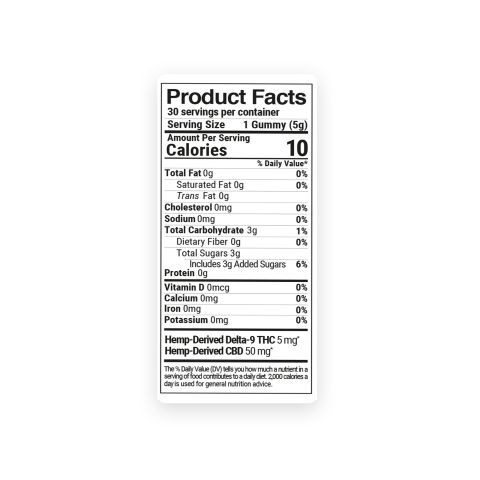 55mg Micro-Dose Nano Gummies - CBD, D9 - D9 THC - Thumbnail 9