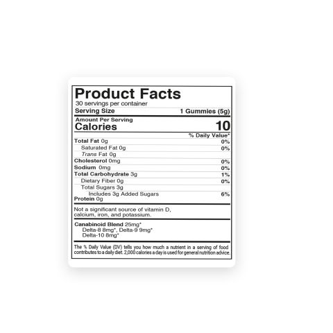 Triple D Blend - 25mg Gummies - D8, D9, D10 - Chill Extreme - Thumbnail 9
