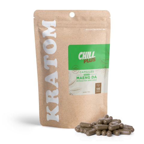 500mg Kratom Capsules - Green Maeng Da - 100 ct - Chill Plus - Thumbnail 1