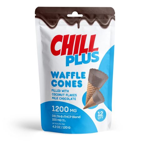 100mg Coconut Flakes + Milk Chocolate Waffle Cones - D8, THCP - Chill Plus - Thumbnail 3