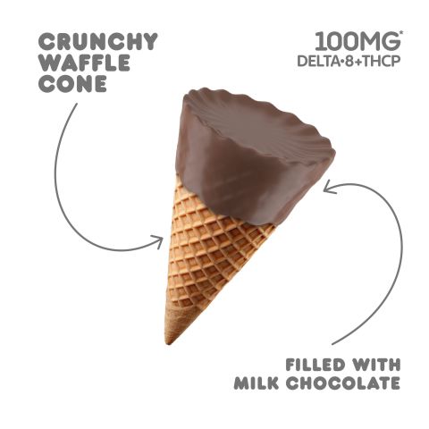 100mg Milk Chocolate Waffle Cones - D8, THCP - Chill Plus - Thumbnail 4