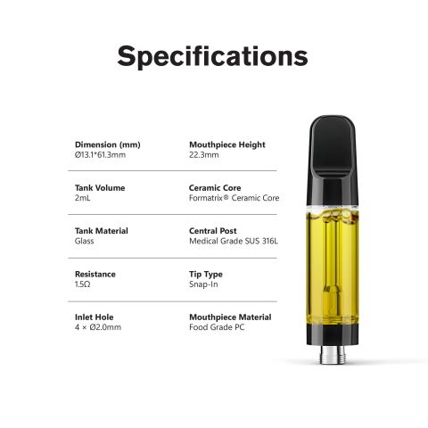 2000mg D8 Vape Cart - Grand Daddy Pluto - Indica - 2ml - 10X - Thumbnail 9