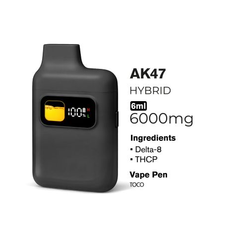 6000mg D8, THCP Vape Pen - AK47 - Hybrid - 6ml - Fresh - Thumbnail 3