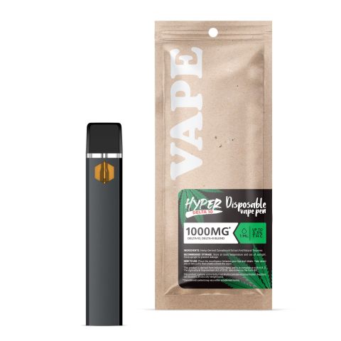 1000mg D10, D8 Vape Pen - Green Crack - Sativa - 1ml - Hyper - Thumbnail 2
