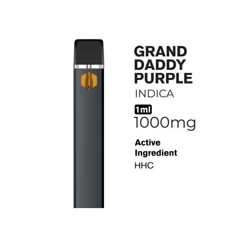 1000mg HHC Vape Pen - Granddaddy Purple - Indica - 1ml - Artisan - Thumbnail 4