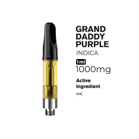 1000mg HHC Vape Cart - Granddaddy Purp - Indica - 1ml - Artisan - Thumbnail 4