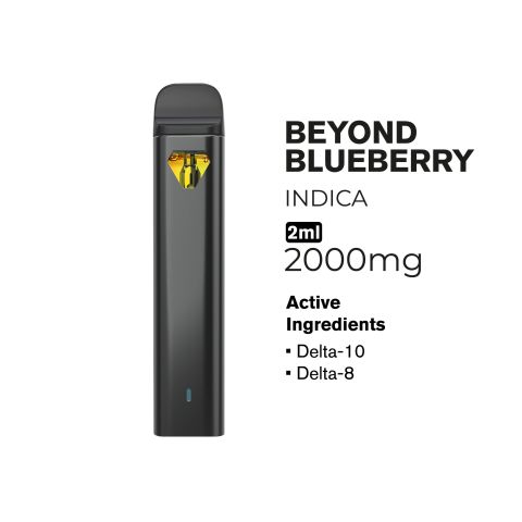 2000mg D10, D8 Vape Pen - Beyond Blueberry - Indica - 2ml - Hyper - Thumbnail 3