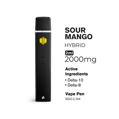 2000mg D10, D8 Vape Pen - Sour Mango - Hybrid - 2ml - Hyper - Thumbnail 3