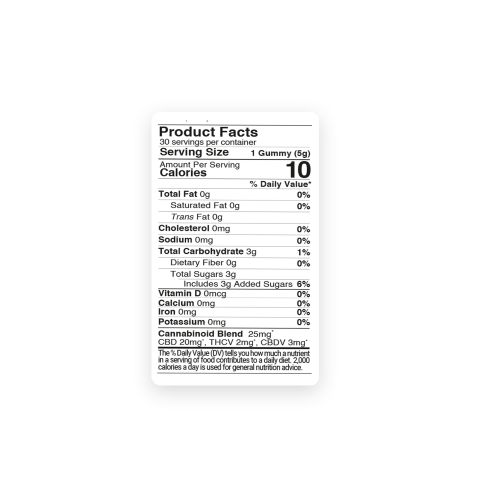 25mg THCV, CBD, CBDV Weight Management Gummies - Canna Slim - Thumbnail 9