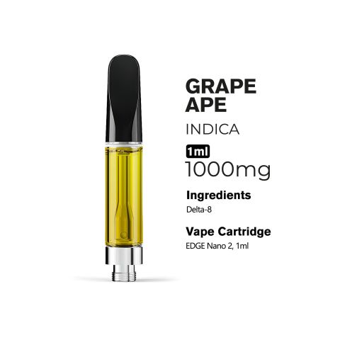 1000mg D8 Vape Cart - Grape Ape - Indica - 1ml - Chill Plus - Thumbnail 3