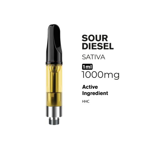 1000mg HHC Vape Cart - Sour Diesel - Sativa - 1ml - Fresh - Thumbnail 4