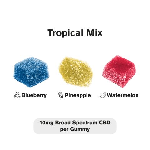 10mg Broad Spectrum CBD Gummies - Tropical Mix - Chill - Thumbnail 4