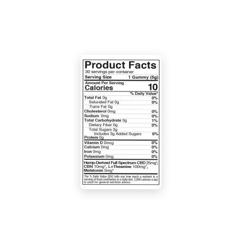 140mg Sleep Gummies - CBD, CBN, Melatonin, L-Theanine - Chill - Thumbnail 9