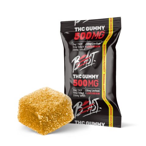 500mg D8, D9, THCP, Live Resin Gummy Pouch - Beast - Thumbnail 1