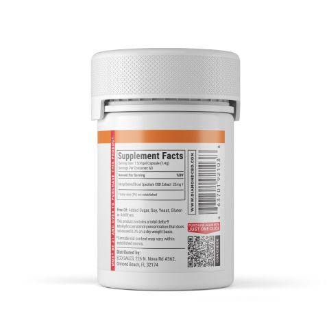 Diamond CBD Soft Gel Capsules - Broad Spectrum CBD - 60ct - 25mg each - 1,500mg total - Thumbnail 9
