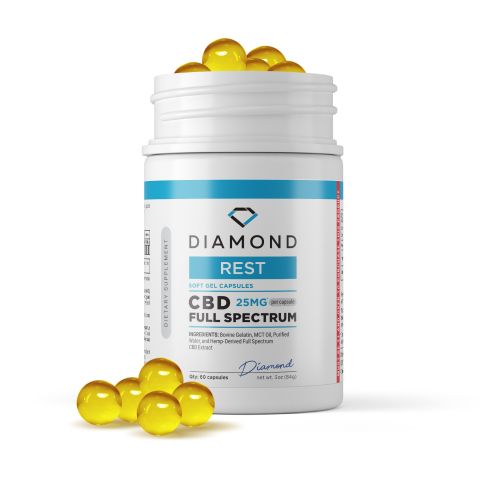 25mg Full Spectrum CBD Capsules - 60ct - Diamond - Thumbnail 2