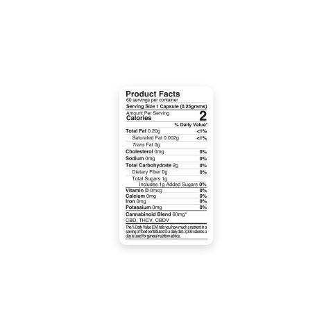 60mg CBD, THCV, CBDV Capsules - 60ct - Canna Slim - Thumbnail 10