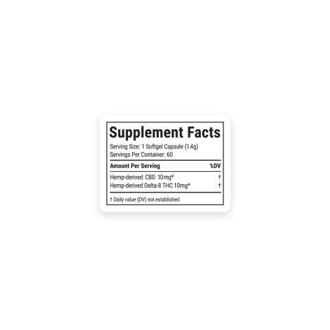 20mg CBD, D8 Capsules - 60ct - Chill Plus - Thumbnail 10