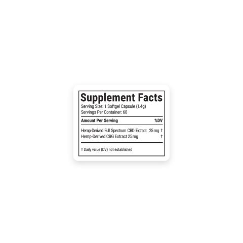 50mg CBG, CBD Capsules - 60ct - Diamond - Thumbnail 10